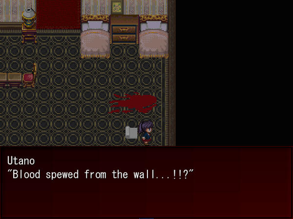 "Blood spewed from the wall...!!?"